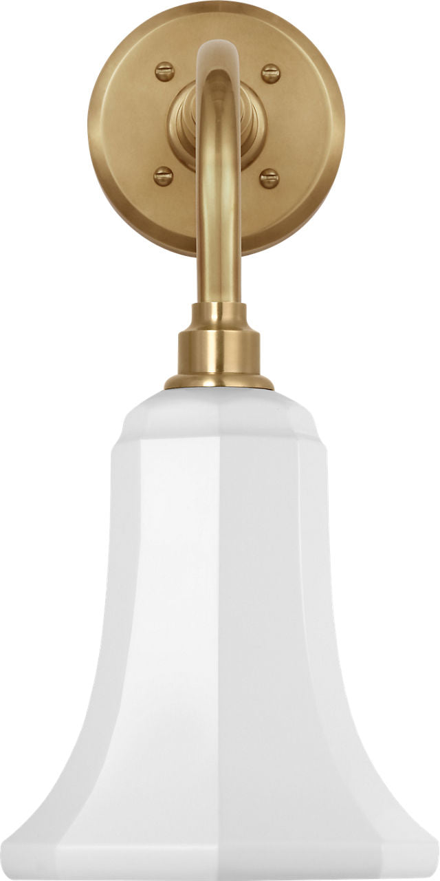 Academy 11" Rex Barn Light | Hand-Rubbed Antique Brass | 7.5 | 7.5" White Savannah Shade
