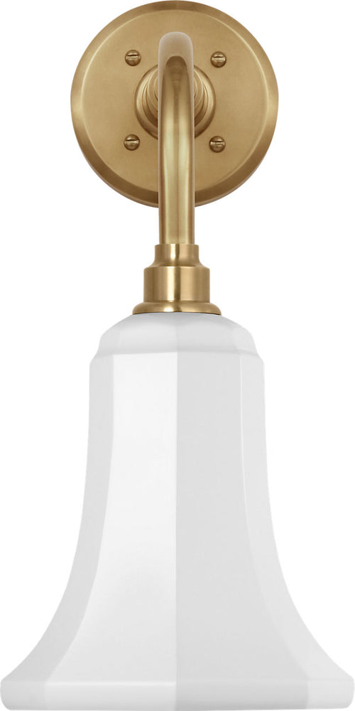 Academy 11" Rex Barn Light | Hand-Rubbed Antique Brass | 7.5 | 7.5" White Savannah Shade