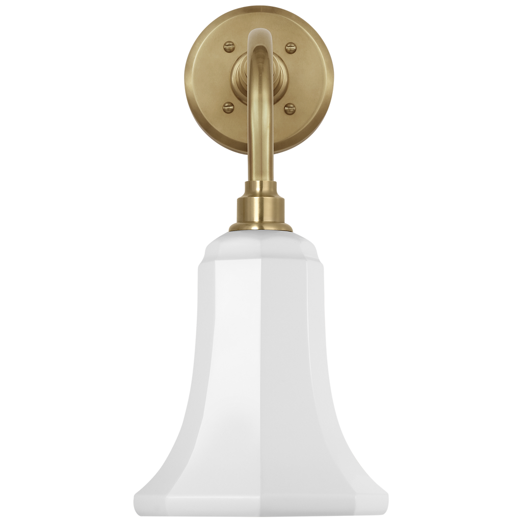 Academy 11" Rex Barn Light | Hand-Rubbed Antique Brass | 7.5 | 7.5" White Savannah Shade