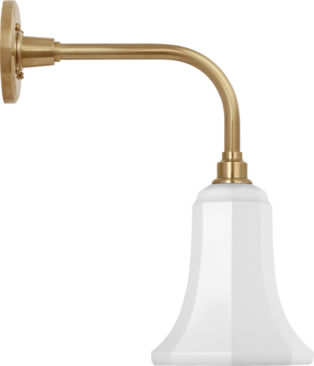 Academy 11" Rex Barn Light | Hand-Rubbed Antique Brass | 7.5 | 7.5" White Savannah Shade