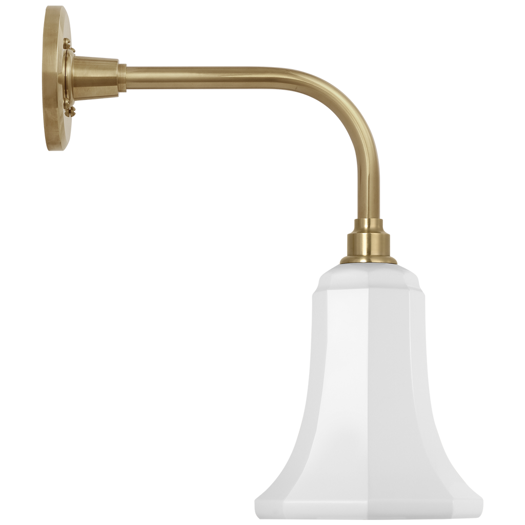 Academy 11" Rex Barn Light | Hand-Rubbed Antique Brass | 7.5 | 7.5" White Savannah Shade