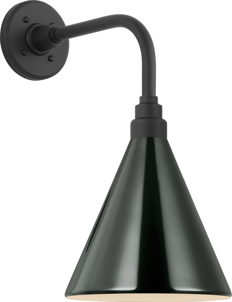 Academy 11" Rex Barn Light | Matte Black | 9 | 9" Green Conical Savannah Shade