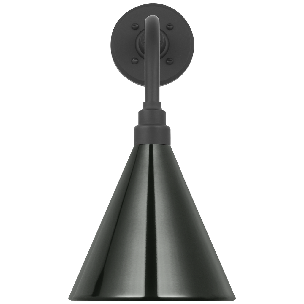Academy 11" Rex Barn Light | Matte Black | 9 | 9" Green Conical Savannah Shade