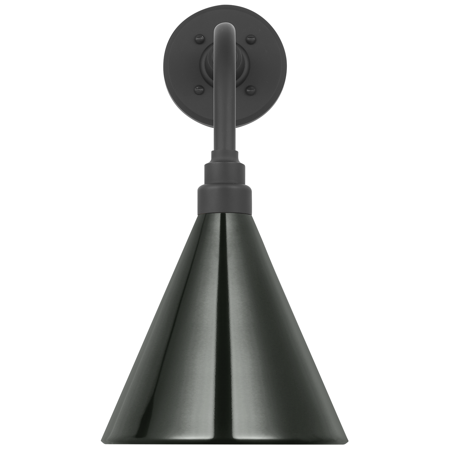 Academy 11" Rex Barn Light | Matte Black | 9 | 9" Green Conical Savannah Shade