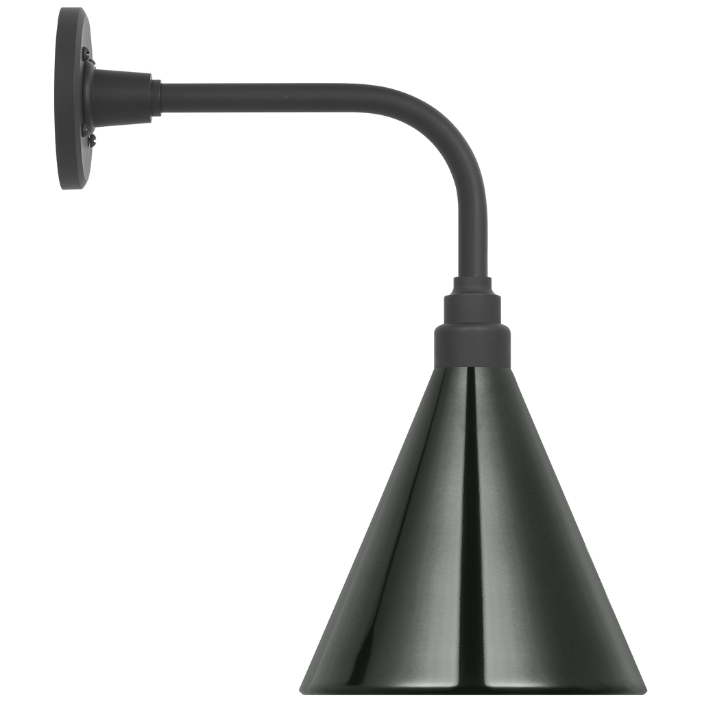 Academy 11" Rex Barn Light | Matte Black | 9 | 9" Green Conical Savannah Shade
