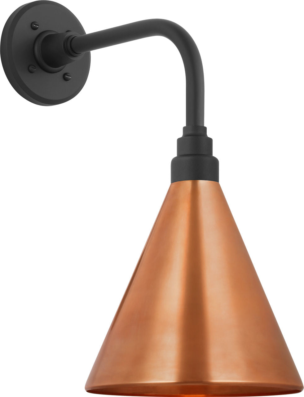 Academy 11" Rex Barn Light | Matte Black | 9 | 9" Soft Copper Conical Savannah Shade