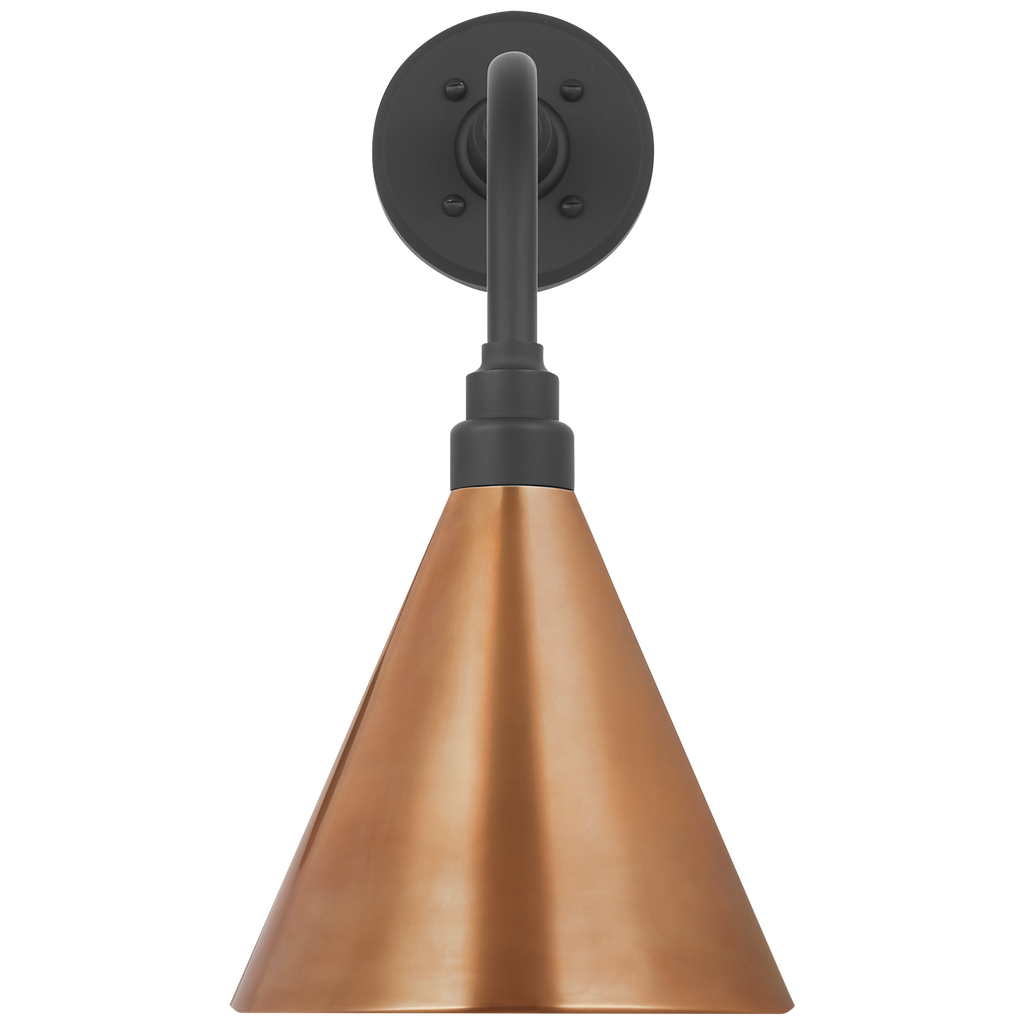 Academy 11" Rex Barn Light | Matte Black | 9 | 9" Soft Copper Conical Savannah Shade