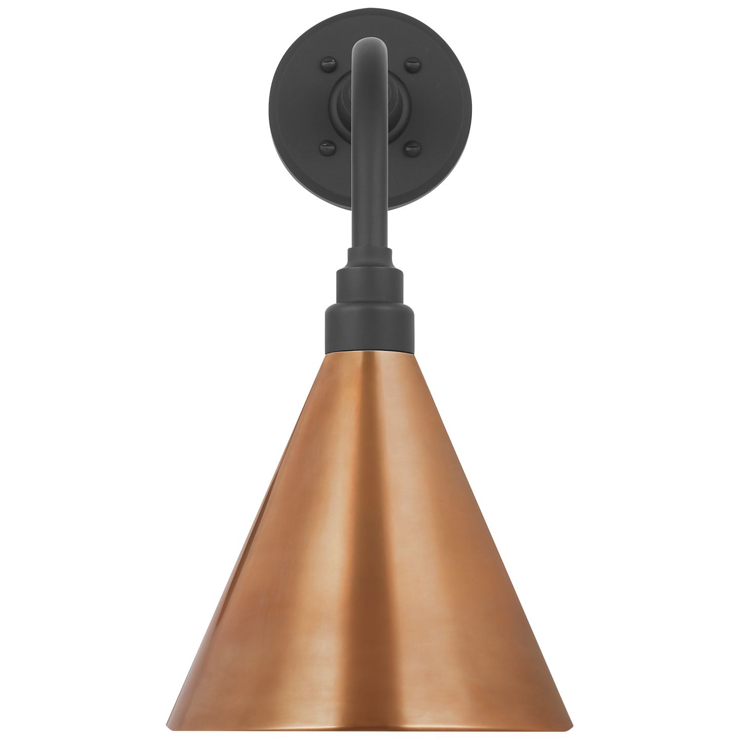 Academy 11" Rex Barn Light | Matte Black | 9 | 9" Soft Copper Conical Savannah Shade