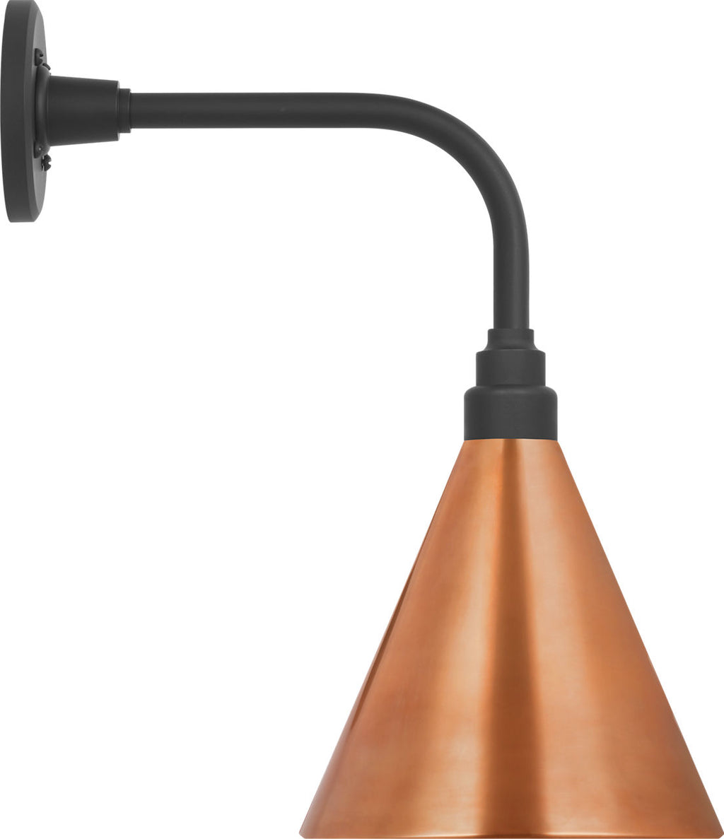 Academy 11" Rex Barn Light | Matte Black | 9 | 9" Soft Copper Conical Savannah Shade