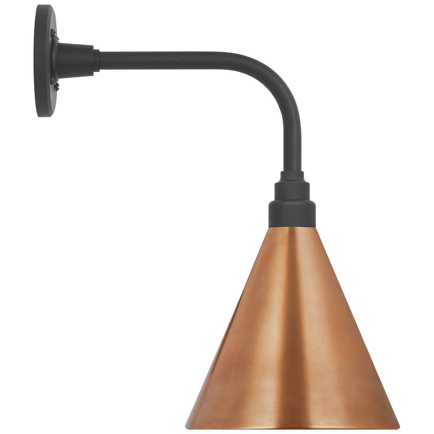 Academy 11" Rex Barn Light | Matte Black | 9 | 9" Soft Copper Conical Savannah Shade
