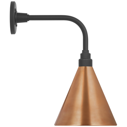 Academy 11" Rex Barn Light | Matte Black | 9 | 9" Soft Copper Conical Savannah Shade