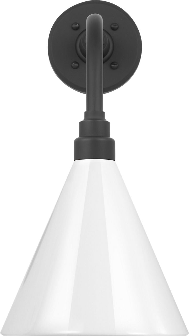 Academy 11" Rex Barn Light | Matte Black | 9 | 9" White Conical Savannah Shade