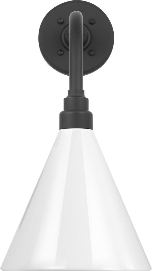 Academy 11" Rex Barn Light | Matte Black | 9 | 9" White Conical Savannah Shade