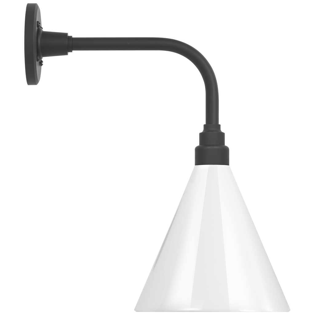 Academy 11" Rex Barn Light | Matte Black | 9 | 9" White Conical Savannah Shade