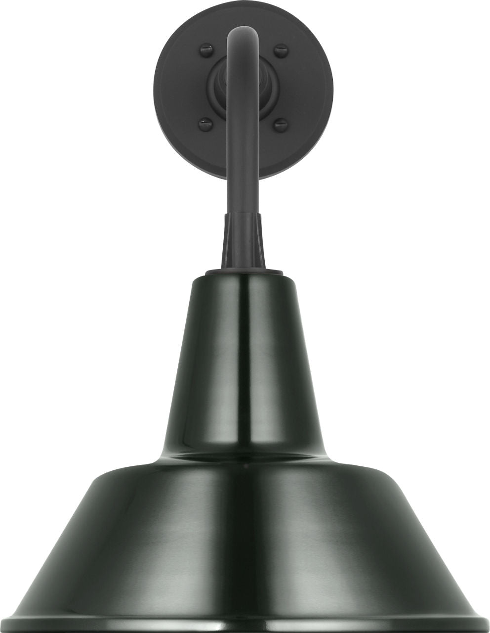 Academy 11" Rex Barn Light | Matte Black | 12.5 | 12.5" Green Bowers Shade
