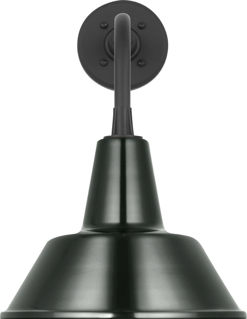 Academy 11" Rex Barn Light | Matte Black | 12.5 | 12.5" Green Bowers Shade