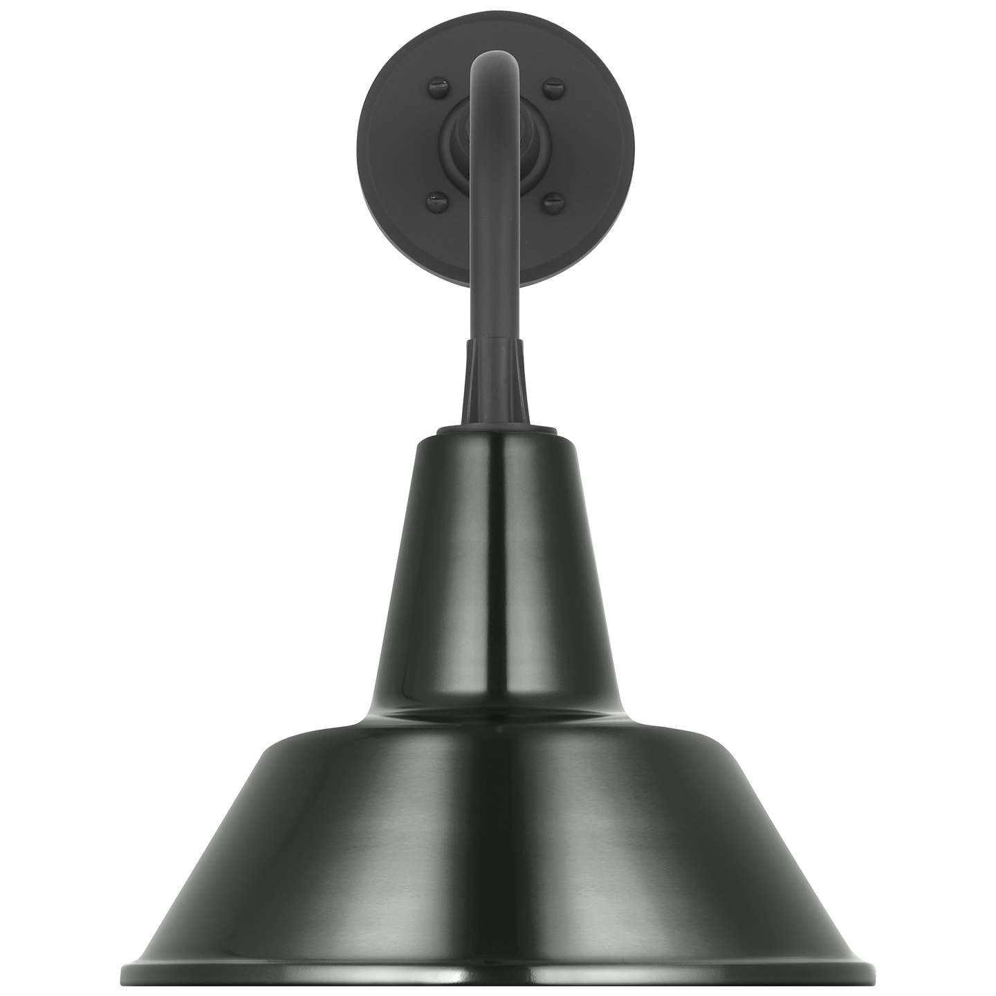 Academy 11" Rex Barn Light | Matte Black | 12.5 | 12.5" Green Bowers Shade