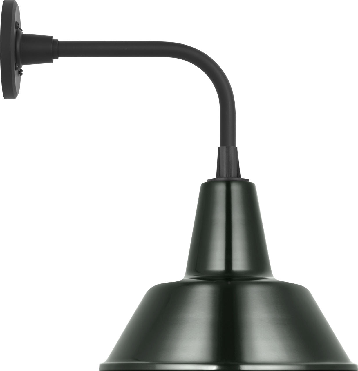 Academy 11" Rex Barn Light | Matte Black | 12.5 | 12.5" Green Bowers Shade