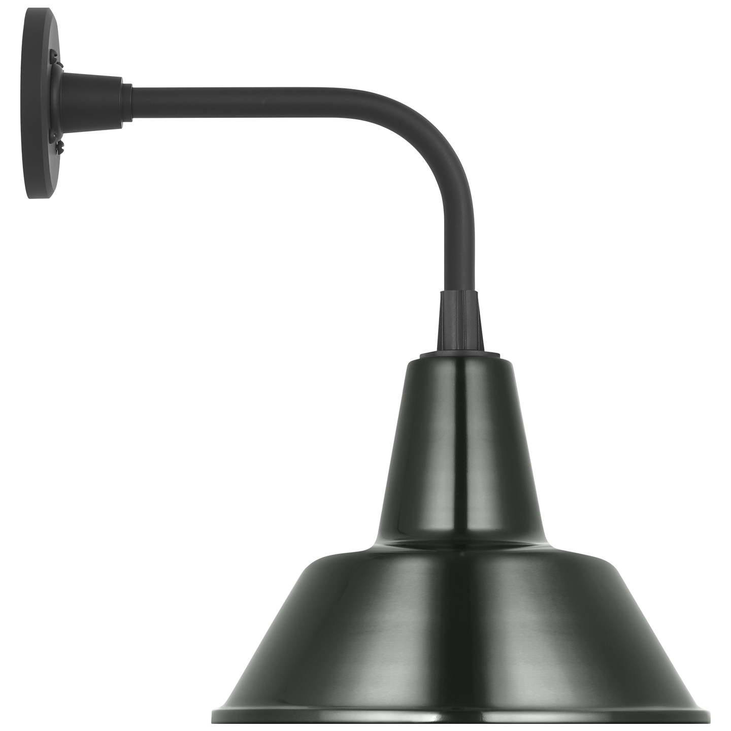 Academy 11" Rex Barn Light | Matte Black | 12.5 | 12.5" Green Bowers Shade