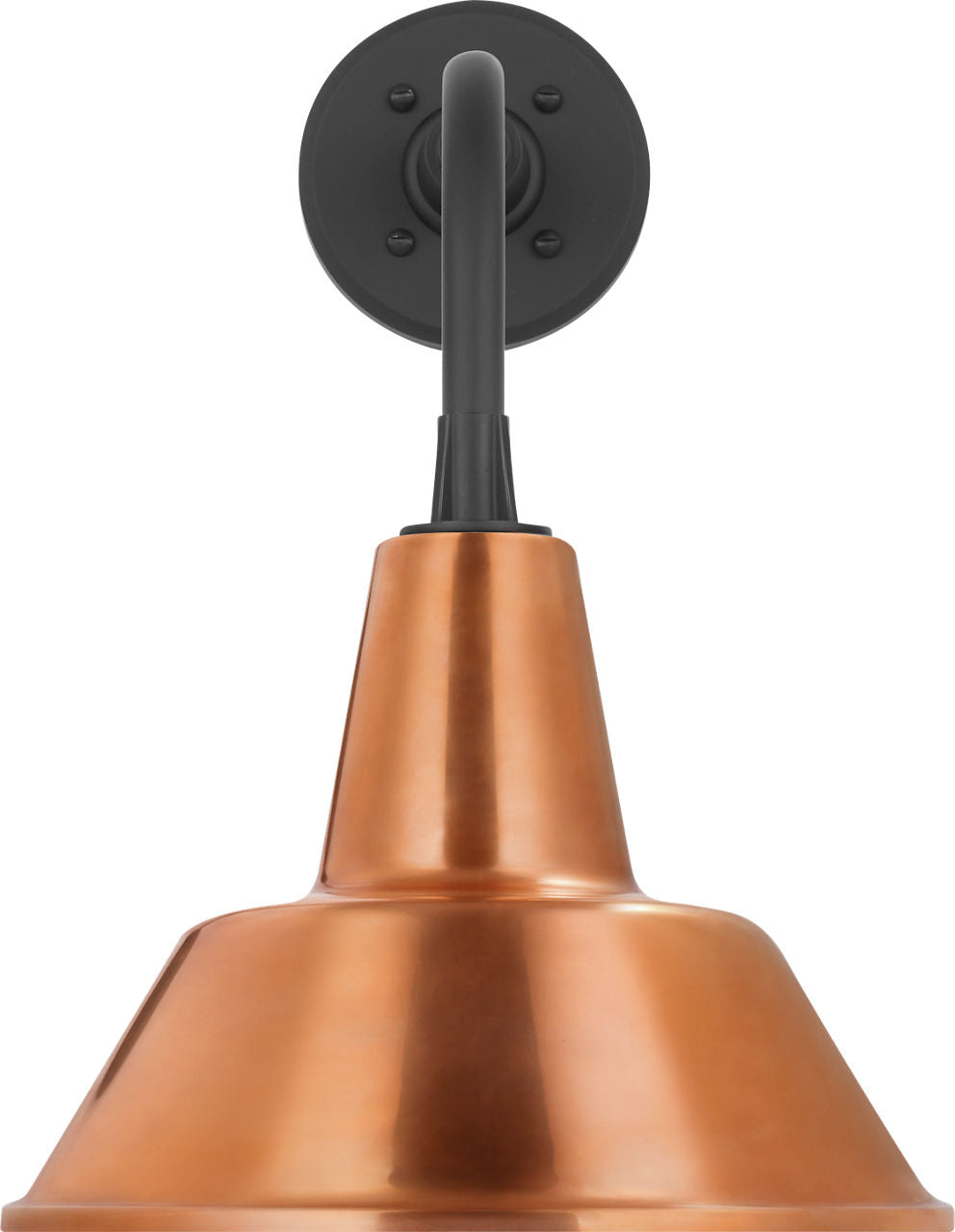 Academy 11" Rex Barn Light | Matte Black | 12.5 | 12.5" Soft Copper Bowers Shade