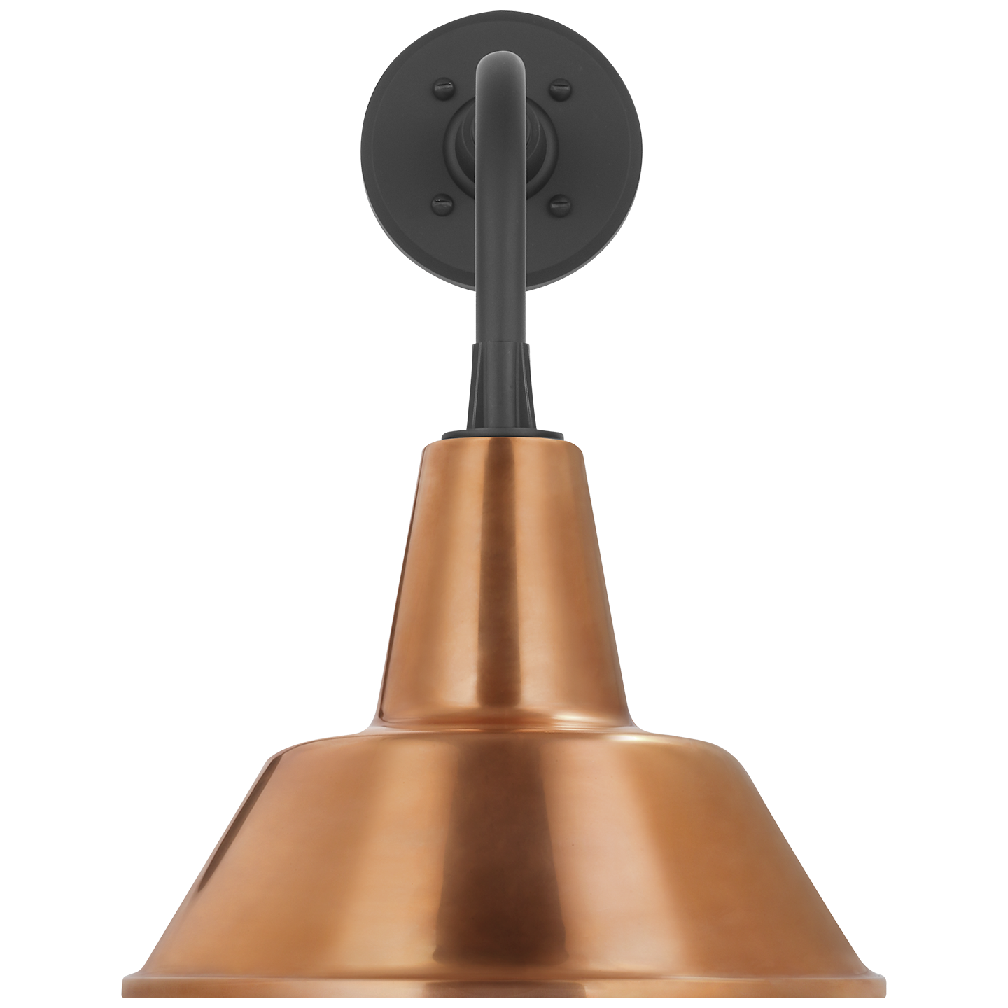 Academy 11" Rex Barn Light | Matte Black | 12.5 | 12.5" Soft Copper Bowers Shade