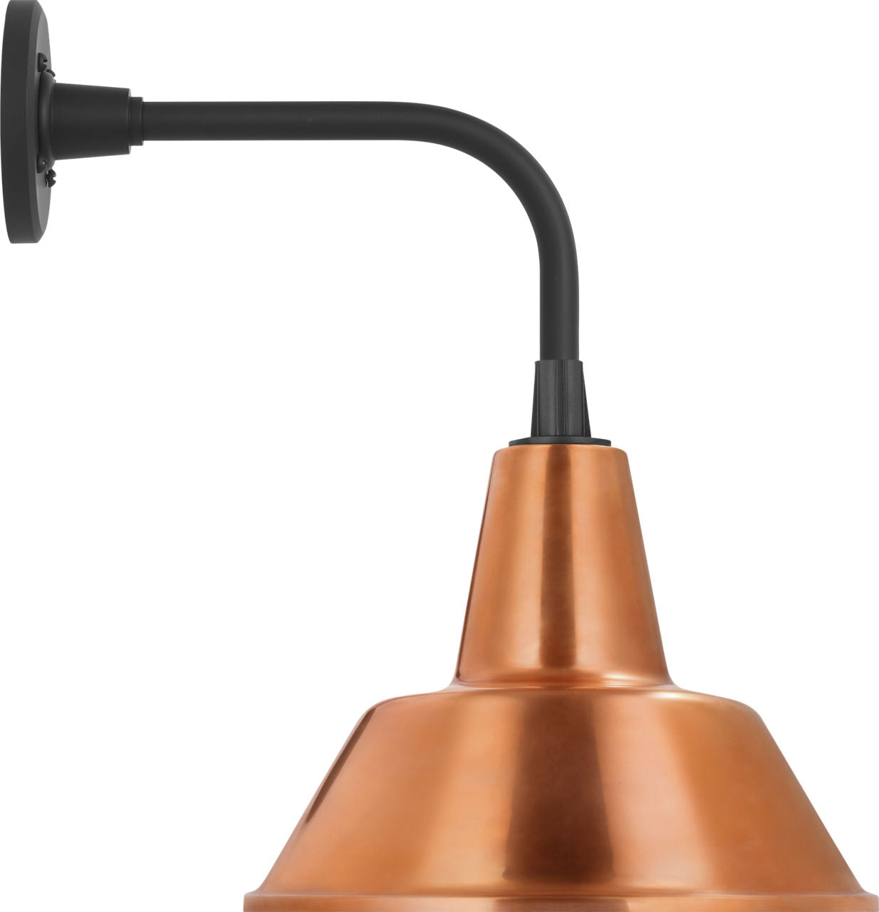 Academy 11" Rex Barn Light | Matte Black | 12.5 | 12.5" Soft Copper Bowers Shade