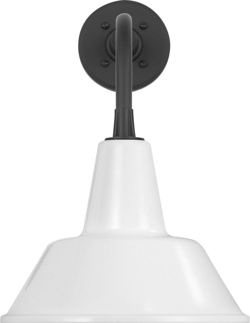Academy 11" Rex Barn Light | Matte Black | 12.5 | 12.5" White Bowers Shade