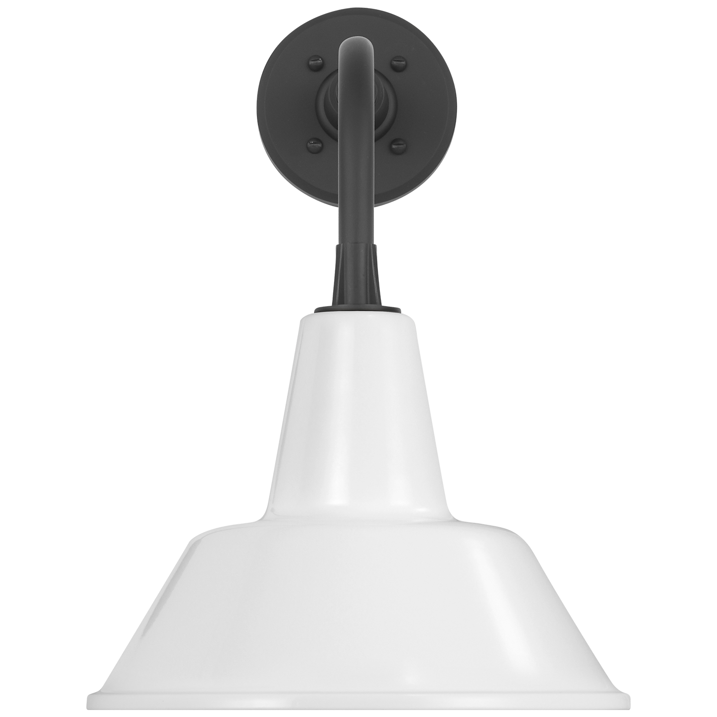 Academy 11" Rex Barn Light | Matte Black | 12.5 | 12.5" White Bowers Shade