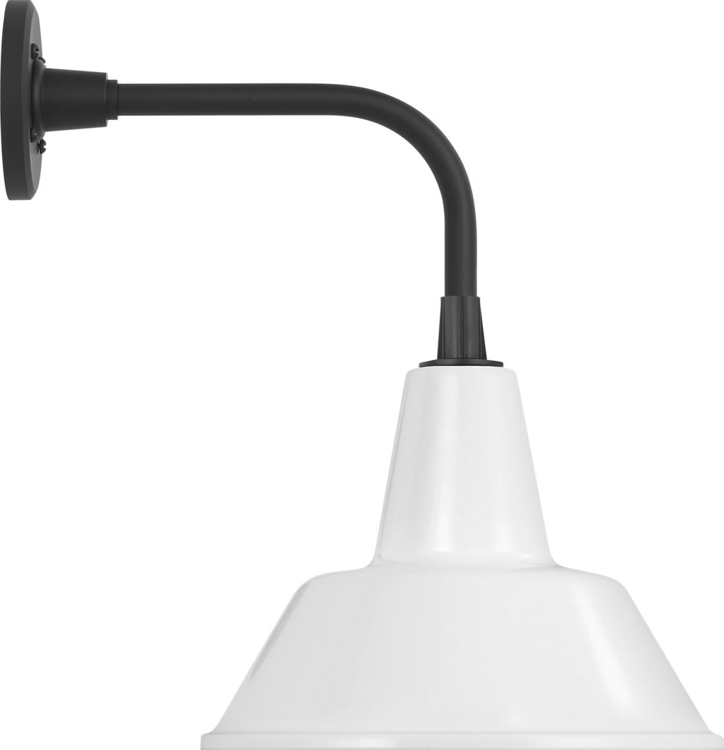 Academy 11" Rex Barn Light | Matte Black | 12.5 | 12.5" White Bowers Shade