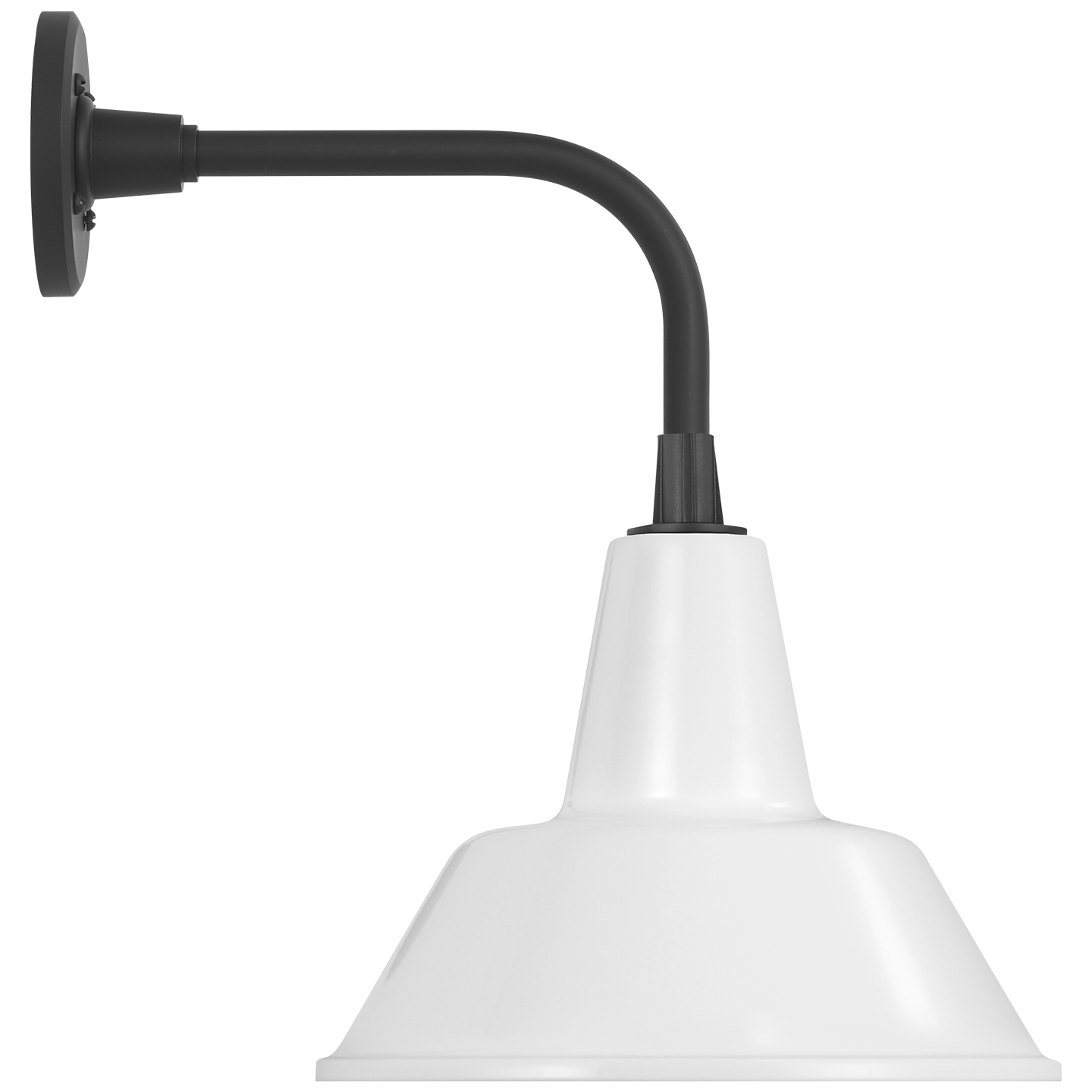Academy 11" Rex Barn Light | Matte Black | 12.5 | 12.5" White Bowers Shade