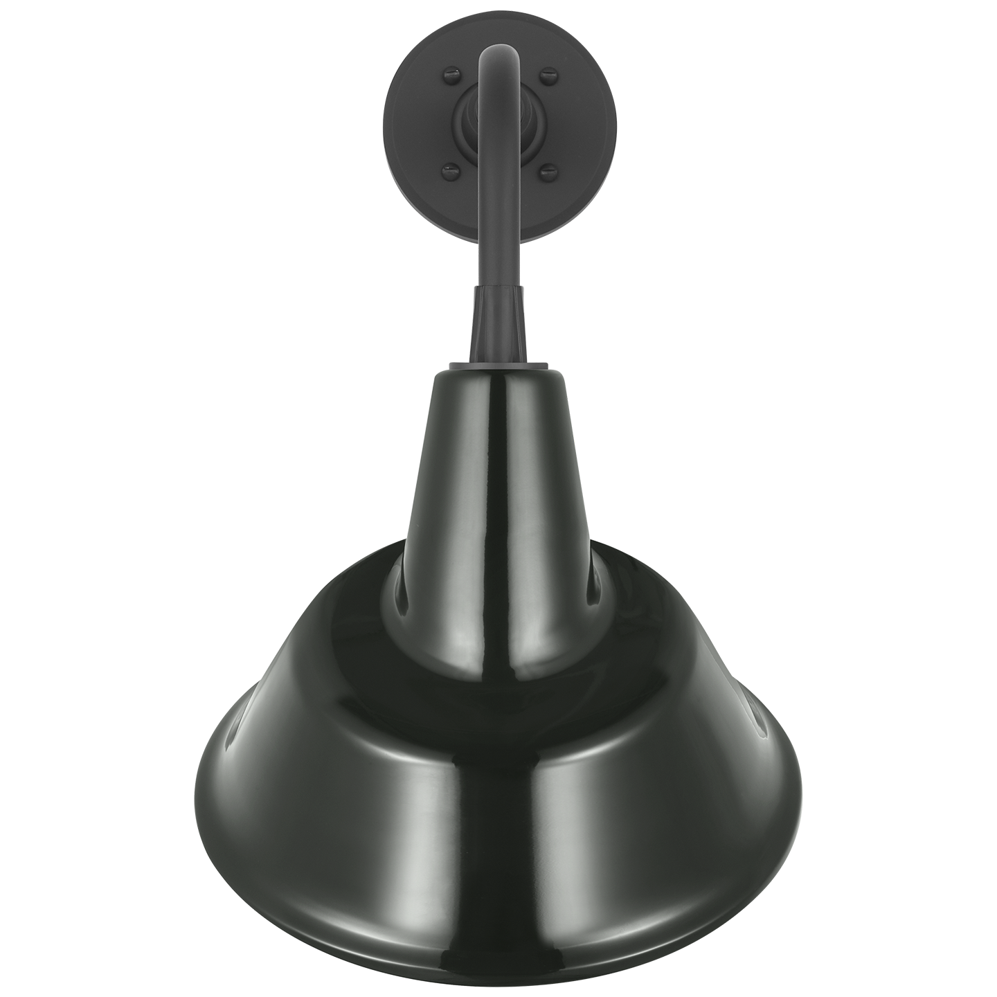 Academy 11" Rex Barn Light | Matte Black | 12.5 | 12.5" Green Tilted Bowers Shade