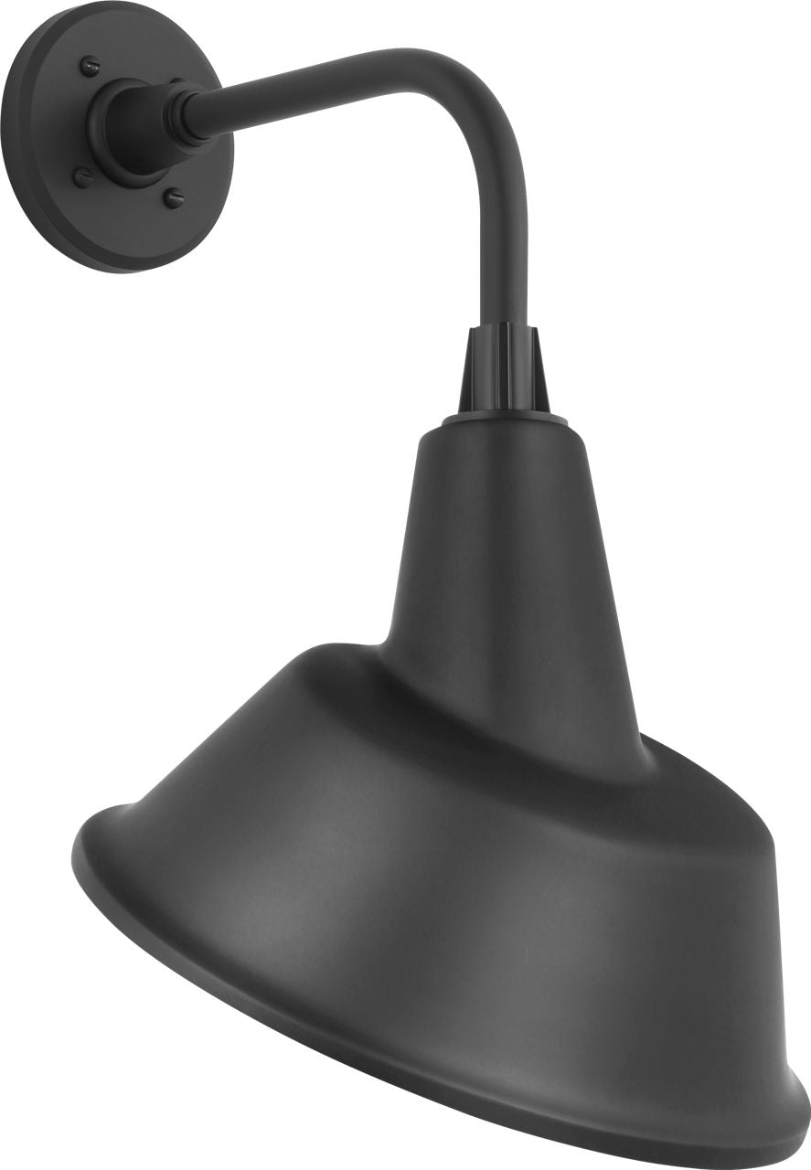 Academy 11" Rex Barn Light | Matte Black | 12.5 | 12.5" Matte Black Tilted Bowers Shade