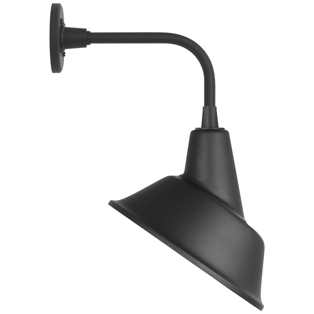 Academy 11" Rex Barn Light | Matte Black | 12.5 | 12.5" Matte Black Tilted Bowers Shade