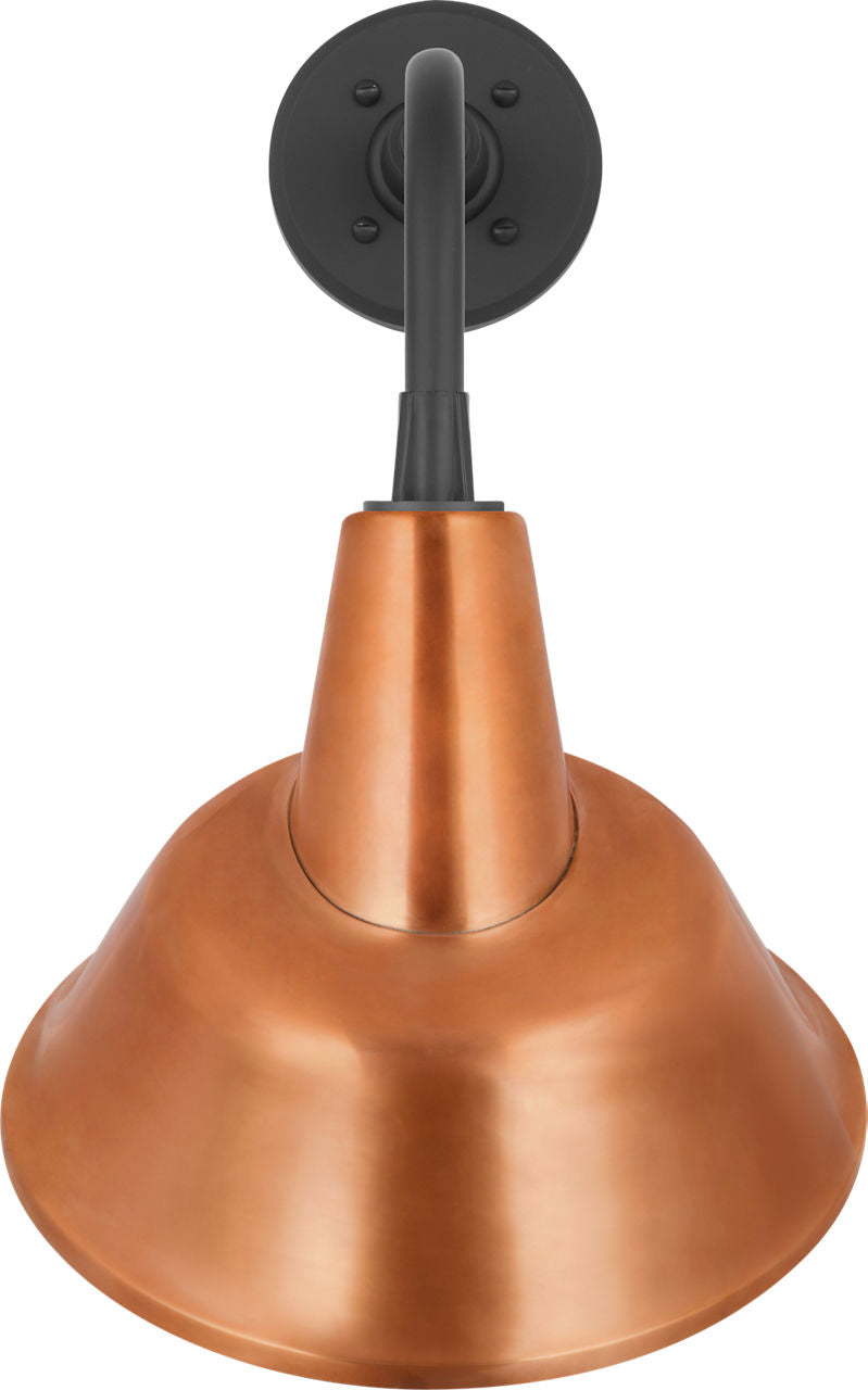 Academy 11" Rex Barn Light | Matte Black | 12.5 | 12.5" Soft Copper Tilted Bowers Shade