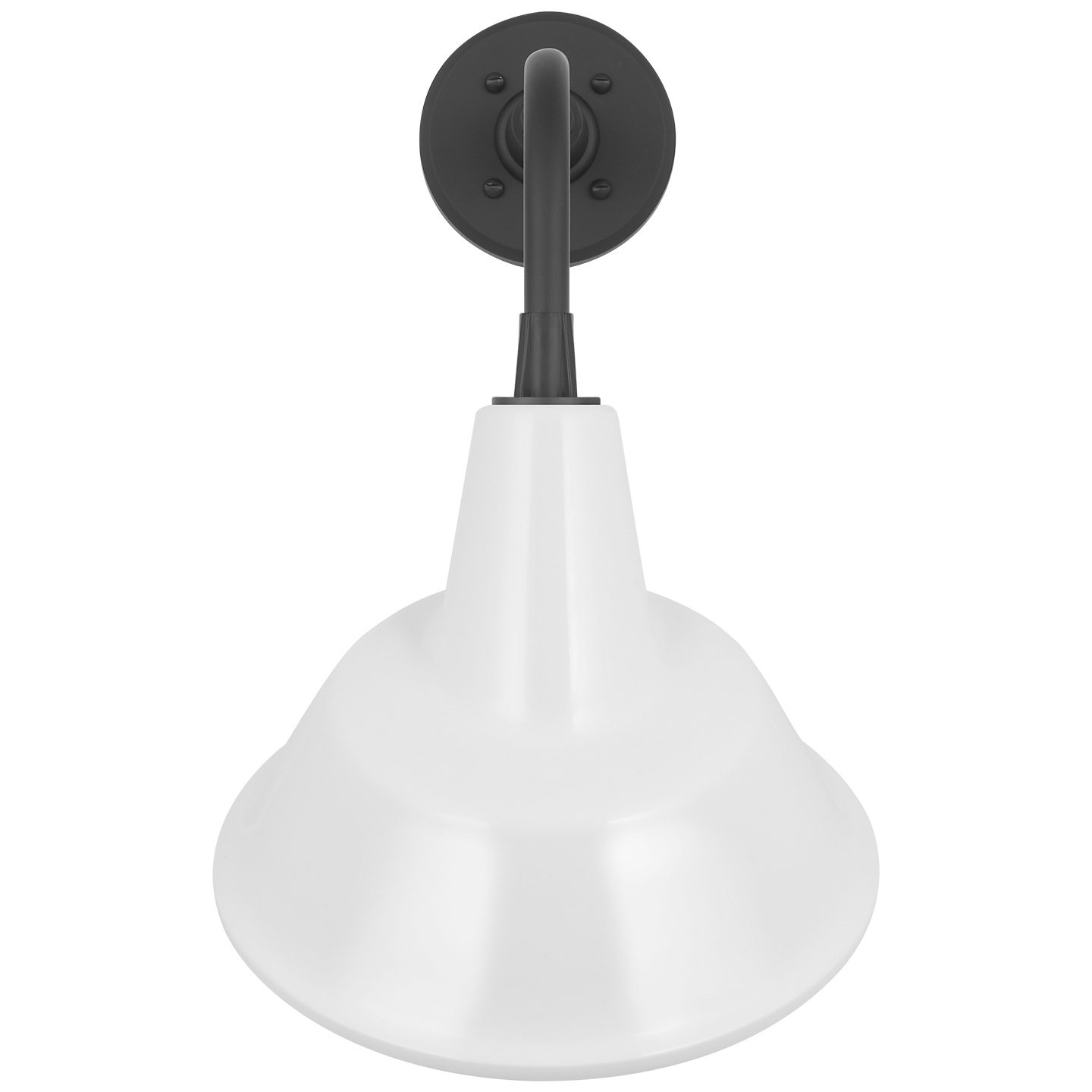 Academy 11" Rex Barn Light | Matte Black | 12.5 | 12.5" White Tilted Bowers Shade