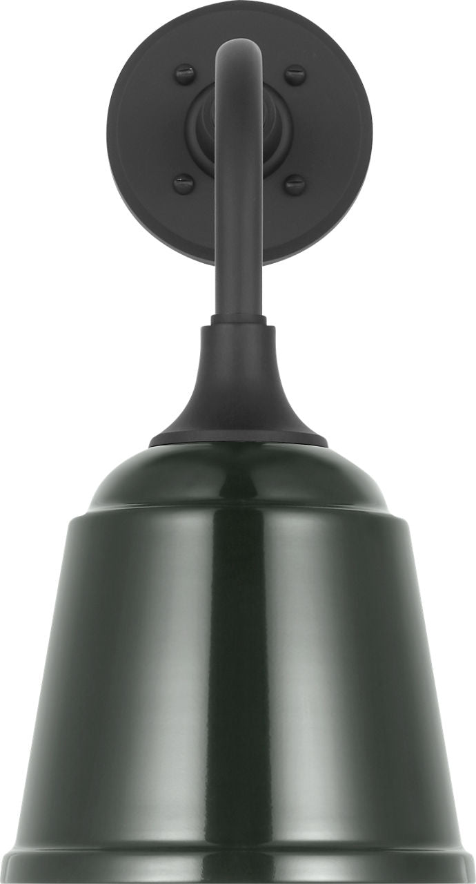 Academy 11" Rex Barn Light | Matte Black | 8 | 8" Green Rockhouse Shade
