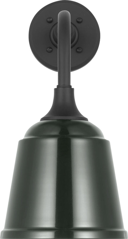 Academy 11" Rex Barn Light | Matte Black | 8 | 8" Green Rockhouse Shade