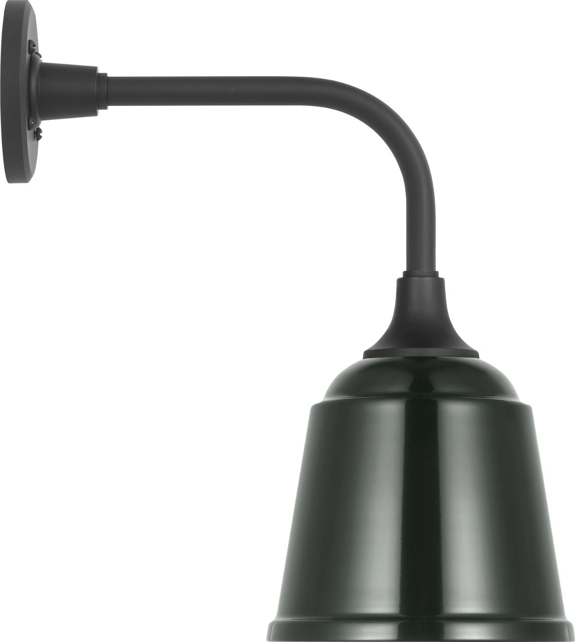 Academy 11" Rex Barn Light | Matte Black | 8 | 8" Green Rockhouse Shade