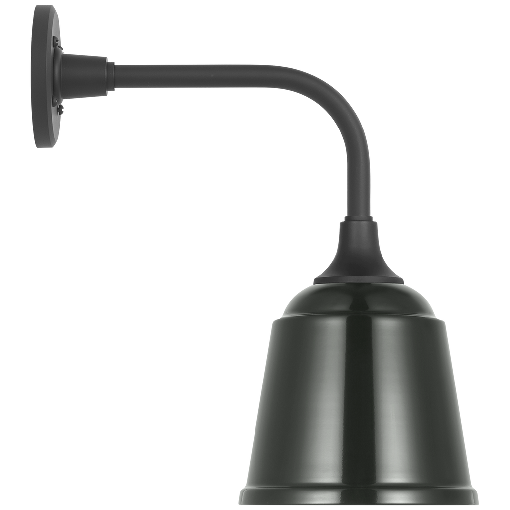 Academy 11" Rex Barn Light | Matte Black | 8 | 8" Green Rockhouse Shade