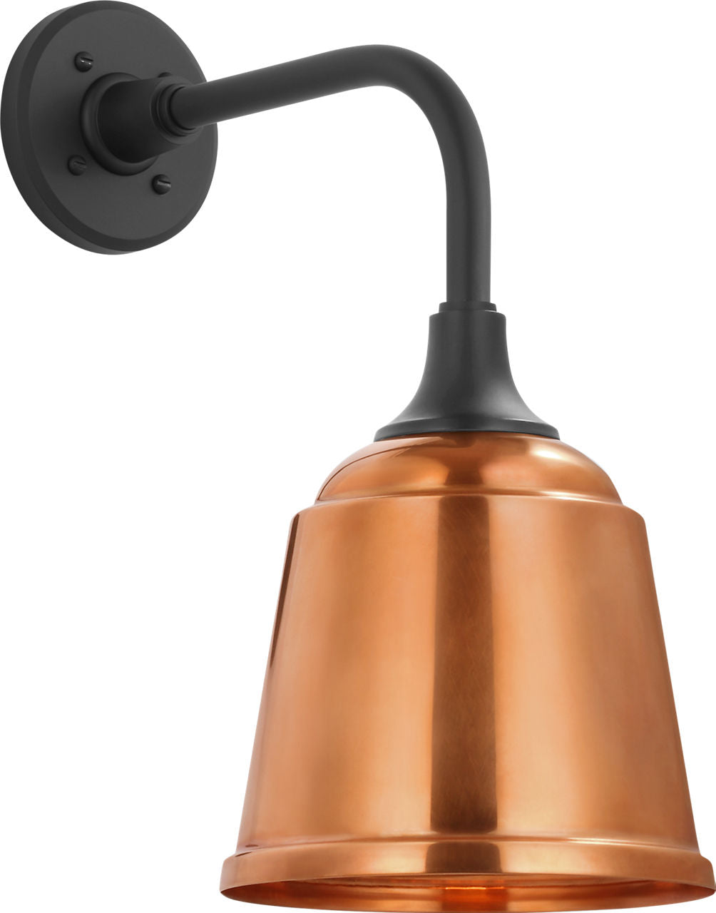 Academy 11" Rex Barn Light | Matte Black | 8 | 8" Soft Copper Rockhouse Shade
