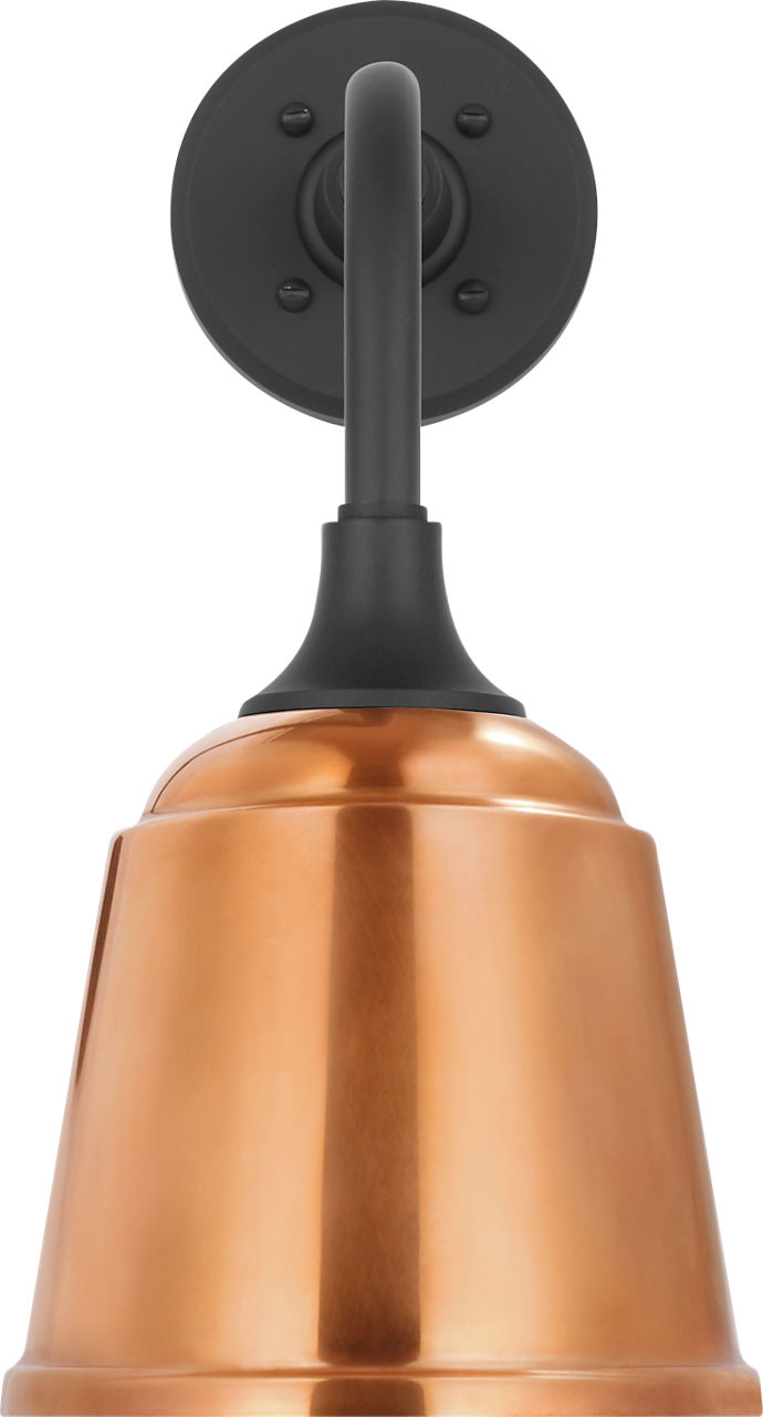Academy 11" Rex Barn Light | Matte Black | 8 | 8" Soft Copper Rockhouse Shade