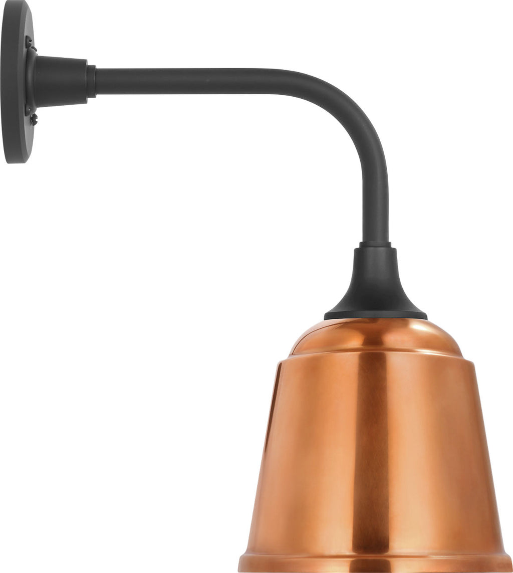 Academy 11" Rex Barn Light | Matte Black | 8 | 8" Soft Copper Rockhouse Shade