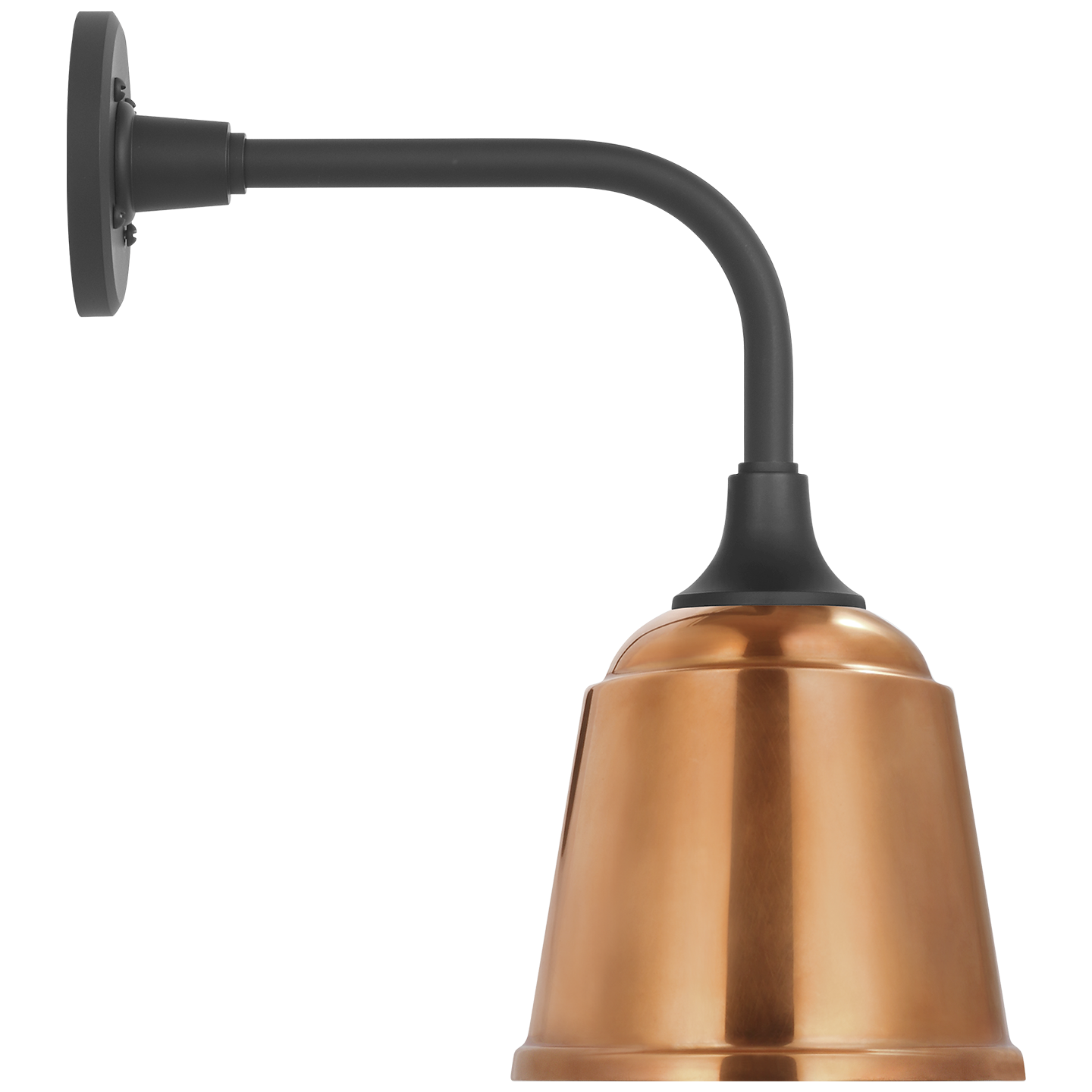 Academy 11" Rex Barn Light | Matte Black | 8 | 8" Soft Copper Rockhouse Shade