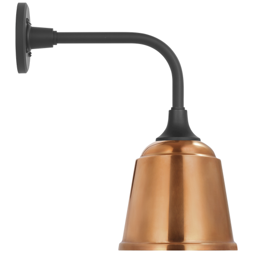 Academy 11" Rex Barn Light | Matte Black | 8 | 8" Soft Copper Rockhouse Shade