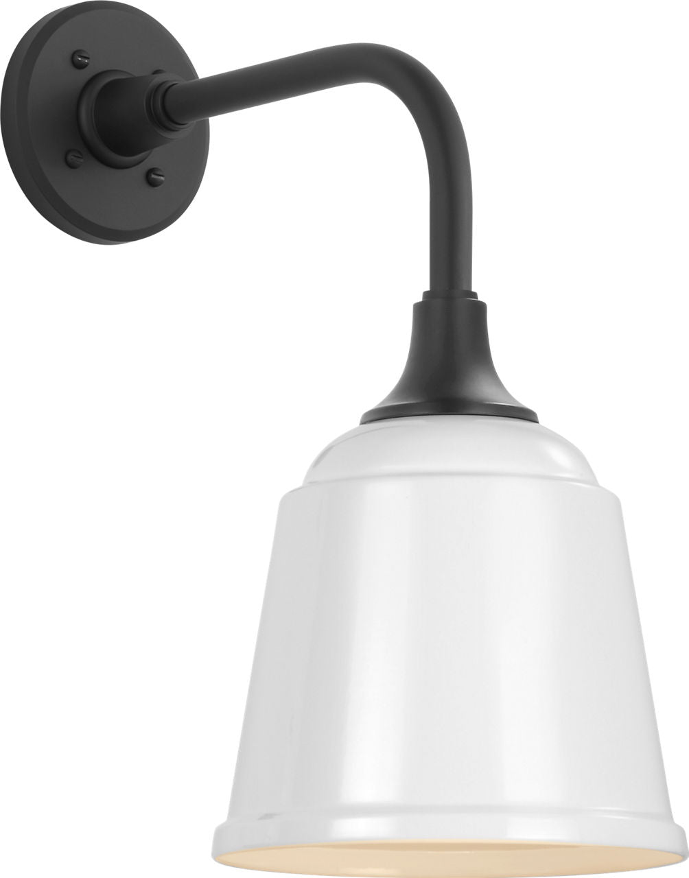 Academy 11" Rex Barn Light | Matte Black | 8 | 8" White Rockhouse Shade