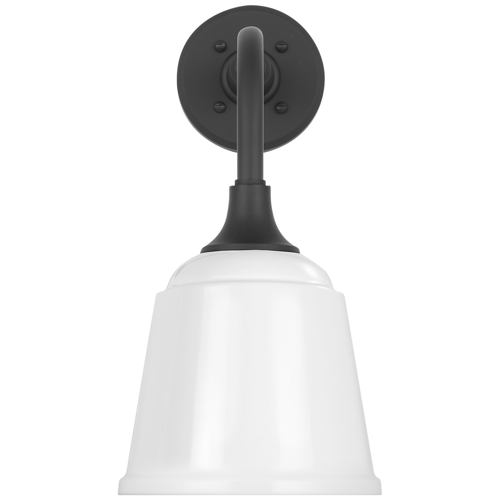 Academy 11" Rex Barn Light | Matte Black | 8 | 8" White Rockhouse Shade