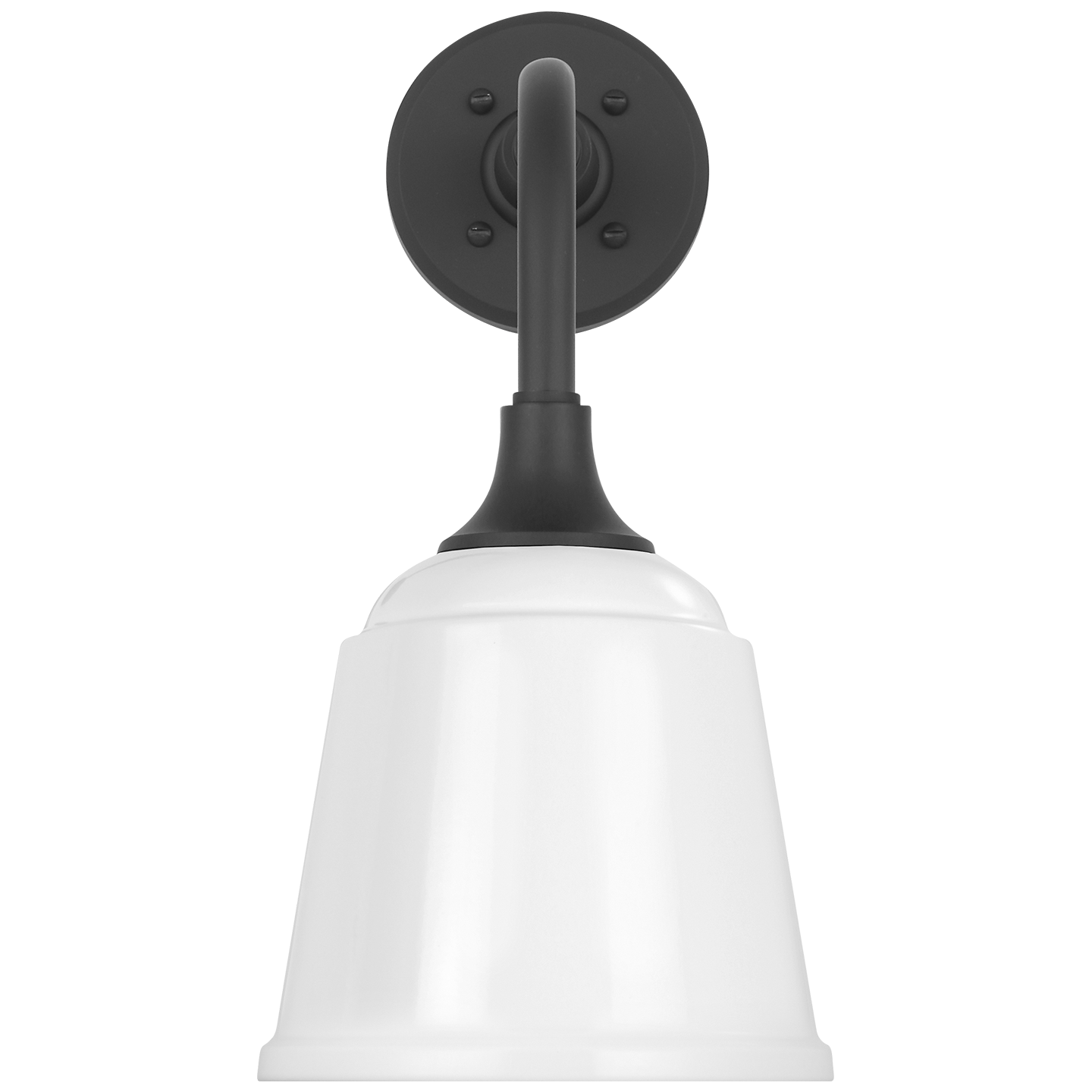 Academy 11" Rex Barn Light | Matte Black | 8 | 8" White Rockhouse Shade