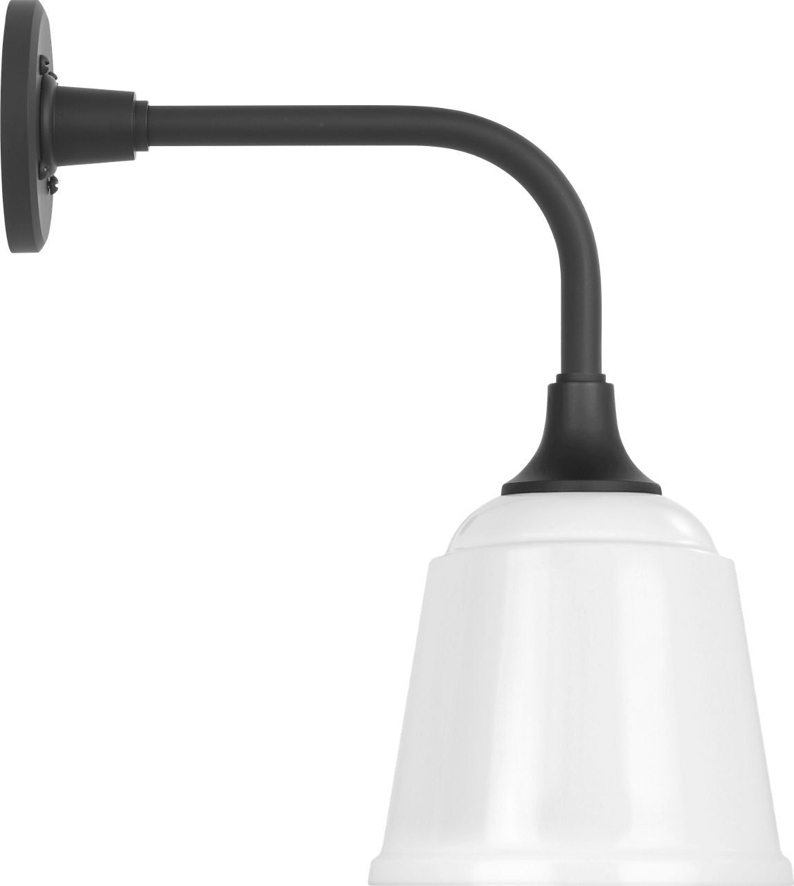 Academy 11" Rex Barn Light | Matte Black | 8 | 8" White Rockhouse Shade