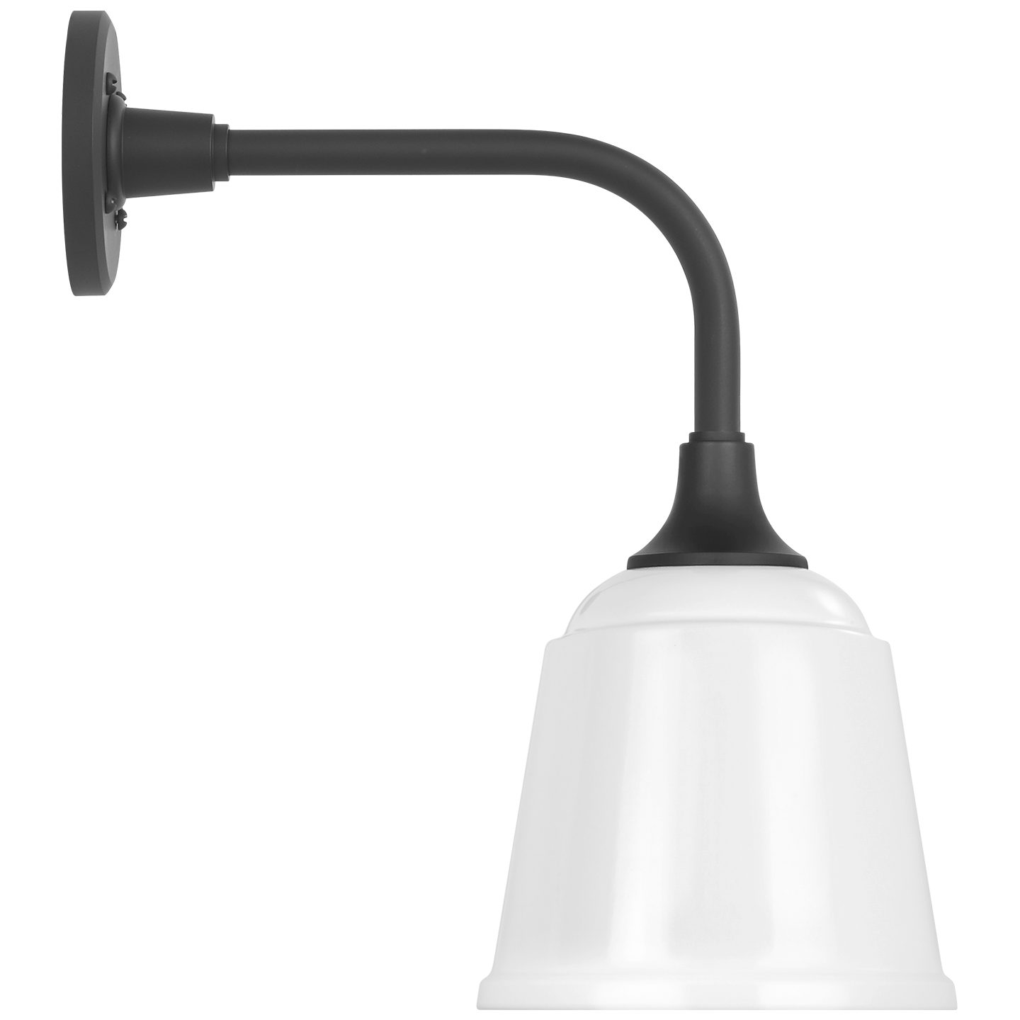 Academy 11" Rex Barn Light | Matte Black | 8 | 8" White Rockhouse Shade