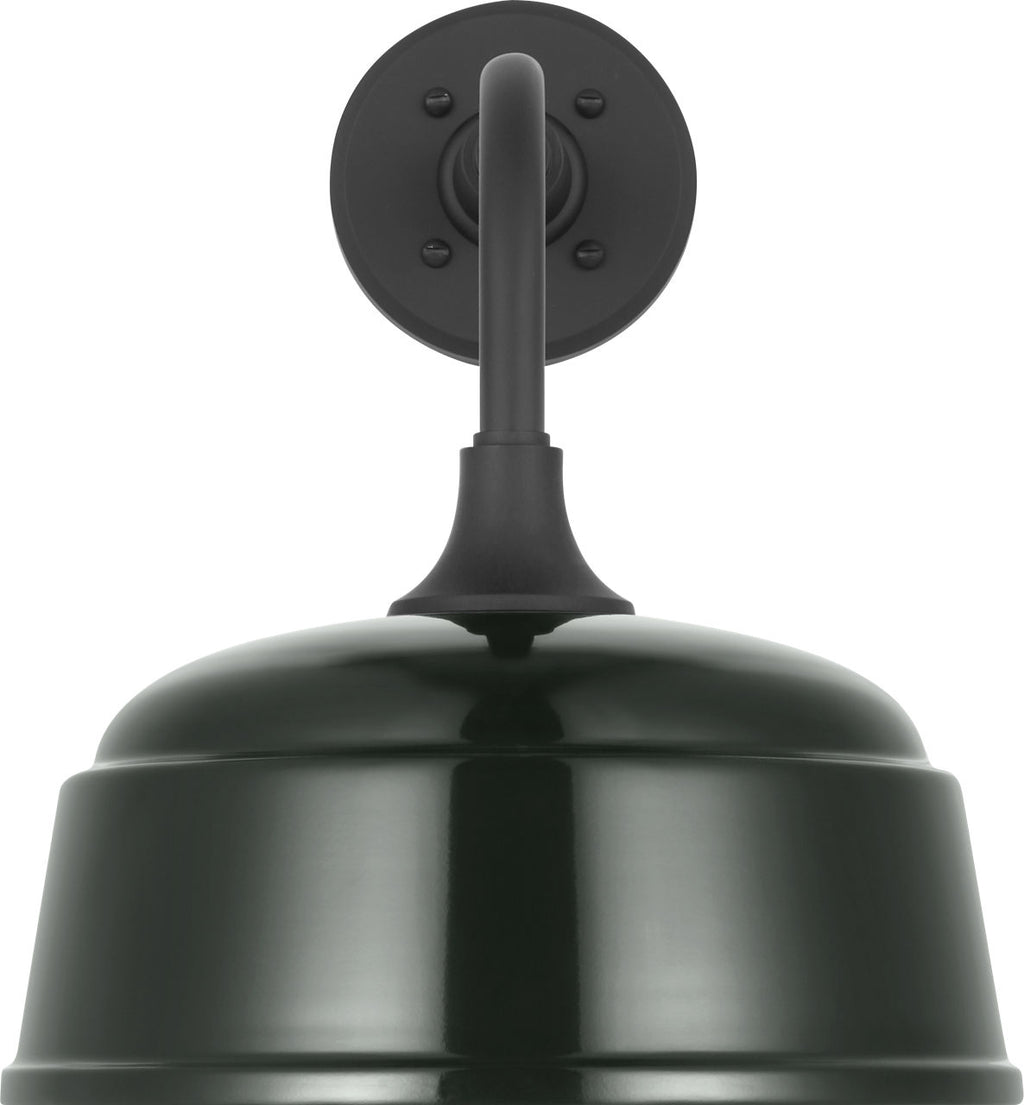 Academy 11" Rex Barn Light | Matte Black | 12.5 | 12.5" Green Rockhouse Shade